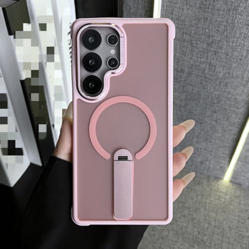 Coque Galaxy S23 rose mat avec support intégré pliable résolvant les problèmes de charge