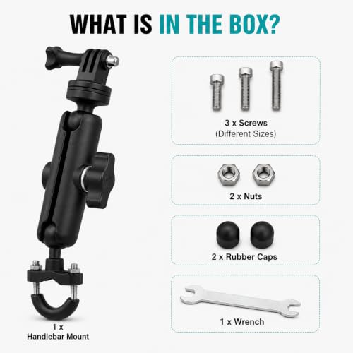Image of CERLINK Action Camera Mount Compatible with GoPro | Premium Aluminium Alloy Bike & Motorcycle Handlebar Holder | 360 Adjustable Dual Angle