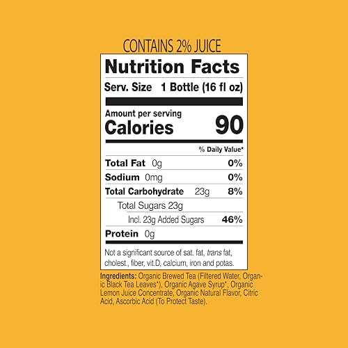 Just Ice Tea Organic Iced Tea, 16 Fl Oz Glass Bottles (Half Tea & Half Lemonade, Pack of 12)