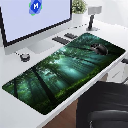 ShangShengzi Alfombrilla de Ratón XXL 900x400x3 mm Mousepad Grande Bosques Brumosos Almohadilla de Escritorio Antideslizante Mejora la Precisión y la Velocidad para Hogar y Oficina