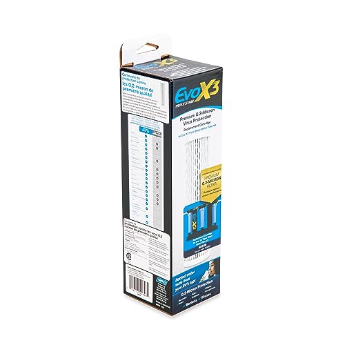Image of Camco Evo X3 Camper RV Water Filter Replacement Virus Protection Cartridge, 0.2 Micron Pleated Design for Clean Drinking Water, Removes Viruses Bacteria Contaminants, 40648 (Pack of 4)