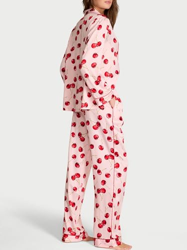 Image of Victoria's Secret Satin Pajama Set, Long Sleeve Button Down Shirt & Pants, Sleepwear for Women (XS-XXL)