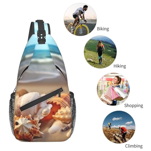 Sling Bag Negro para Hombre y Mujer, Mochila Urbana miniatura 5