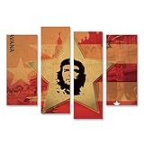 islandburner Tableau sur toile Che Guevara Cuba Style rétro Art Poster Images murales 130 x 80 cm