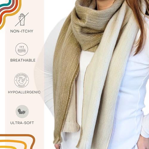 LATITUDE ZERO Alpaca Wool Blend Scarf - Unisex, Super Soft & Warm, Ideal gift for Men & Women2