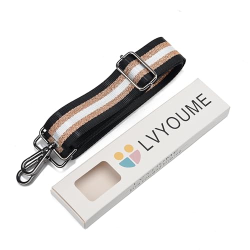 Image of LVYOUME Purse Strap Silver Hardware Wide Bag Straps Replacement Crossbody Adjustable Shoulder Strap for Purses