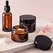 TUZAZO Thick Amber 1 oz Glass Jars with Lids & Inner Liners, 4 Pack Small Amber Glass Jar Travel Containers for Cosmetics, Cream, Lotion | Essential oil Beauty Products | Candle Making Jar