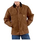 Carhartt Men's Big & Tall Arctic-Quilt Lined Sandstone Duck Traditional Coat C26,Carhartt Brown,XXX-Large Tall