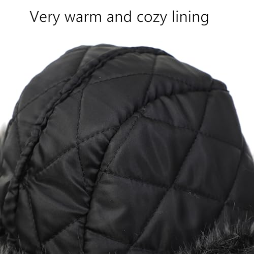 LA CARRIE Women's Faux Fur Hat Russian Cossack Pompom Cap for Winter Ski Snow3