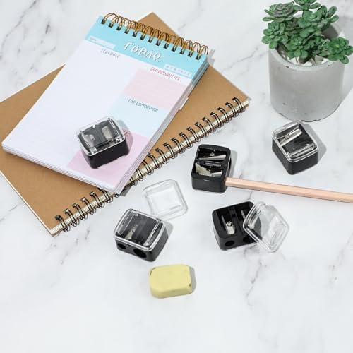 Image of 5 Pcs Cosmetic Pencil Sharpener, Eyeliner Sharpener Makeup Sharpener Small Lip Pencil Sharpener Manual Cosmetic Pencil Sharpener for Eyeliner Lip Liner Pencils (Black)