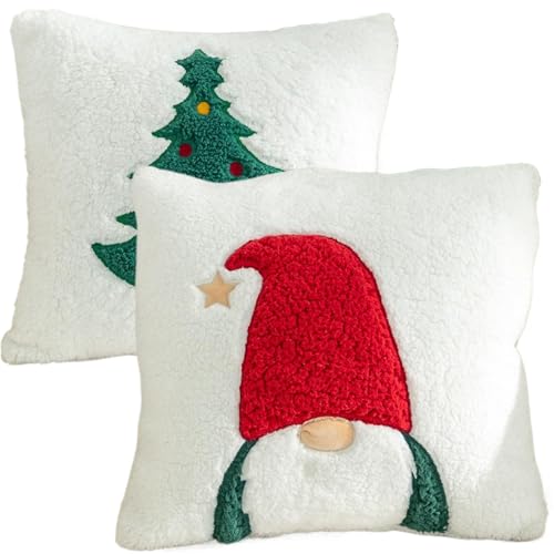 Housses de coussin Noël douces avec broderies raffinées et détachables - 6