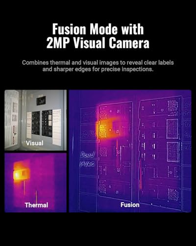 Image of F2VW Thermal Camera 256x192 IR Resolution with 2MP Visual Camera, 640x480 3.2 inch Screen Thermal Imaging Camera,Super Resolution Image,Dual-Camera Thermal Imager,16 GB Storage,Carrying Case