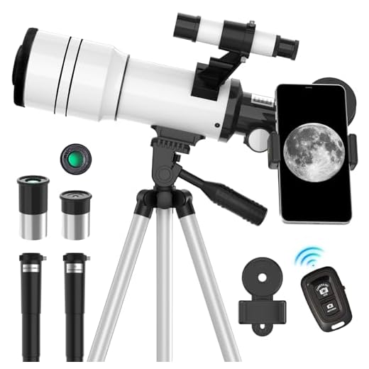 ToyerBee Telescope for Adults & Kids, 70mm Aperture Astronomical Refractor Telescopes for Astronomy Beginners (15X-150X), 300mm Portable Telescope with an Phone Adapter & A Wireless Remote