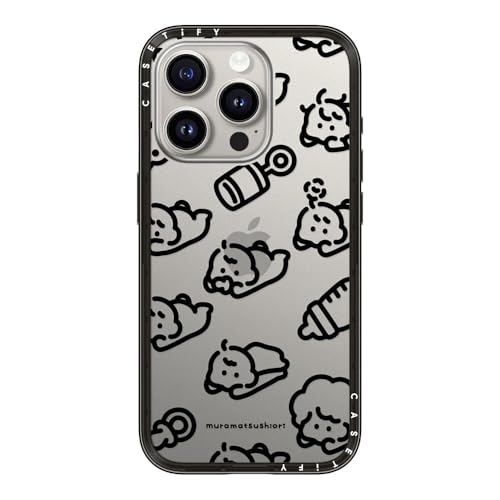 CASETiFY �R���p�N�g iPhone 15 Pro �P�[�X [���^�y��/�ϏՌ�/�ČRMIL�K�i] - No Fight No Fight - �N���A �u���b�N
