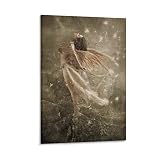Flying Angel Drawing Angel Wings White Feathers Surreal Poster Canvas Painting Posters and Prints Wa