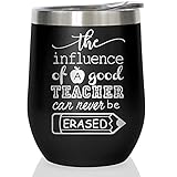 Appreciation Gifts for Best Teacher Women or Men Stainless Steel Wine Tumbler 12 Oz With Lid Double Insulated Coffee Mug,Cup, For Teacher Travel Mug,Back to School,Thank You Gift Ideas for Teacher
