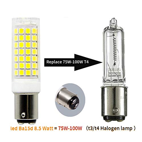 Yyl Ba15D Led Light Bulb Dimmable 8W, 75W-100W Halogen Bulbs Replacement, Double Contact Bayonet Base 110V 120V 130V Input, Daylight White 6000K (Pack Of 2) #TOP2