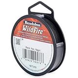  Beadalon Wildfire Perlenfaden, 0.15mm, 45,8m, schwarz, zum auffädeln von Perlen, selber machen von Schmuck, reissfest, leicht zu verarbeiten