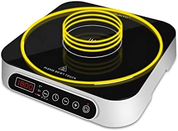 CUISUNYO 1800W Induction Cooktop Countertop 10 Power Levels Burners Portable Electric Stove with Digital Sensor and Timer Settings Induction Burner Suitable for Magnetic Cookware