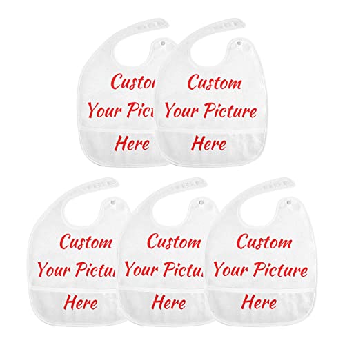 Custom Baby Bib, Personalized Your Picture Infant Food Bibs Feeding Bibs for Infants Toddles Set of 13