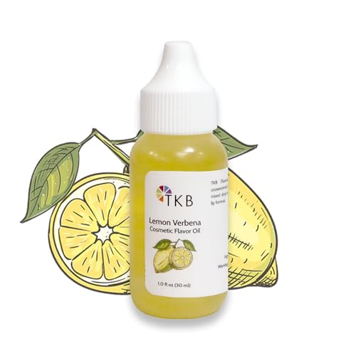 TKB Flavor Oil - DIY Cosmetics, Soaps, Body Care, Lip Gloss, Lipstick, Lip Balm, Unsweetened Flavoring Oil (Lemon Verbena, 1 floz (30ml))