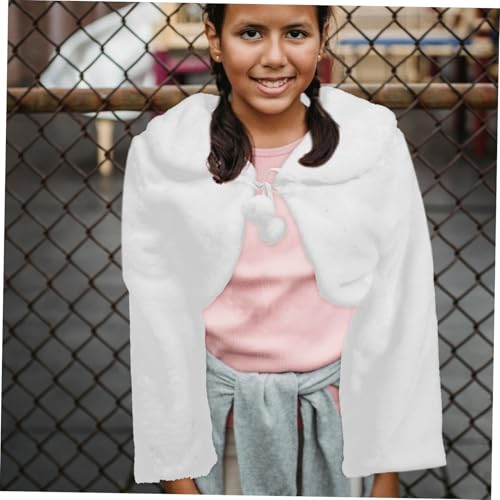 Chaqueta de abrigo tipo capa de piel sintética y chal de vestir formal niñas 6