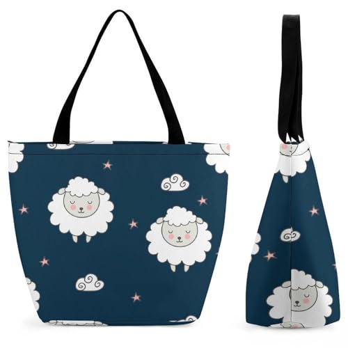 Sac de shopping agneau blanc sac femme bandoulière grand voyage