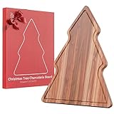 New β 17-Inch Long Large Christmas Tree Charcuterie Board β Acacia Wood Christmas Cutting Board (17x12.5in) Holiday Serving Tray, Winter Cheese Board, Wooden Christmas Platter & Kitchen Decor Gift