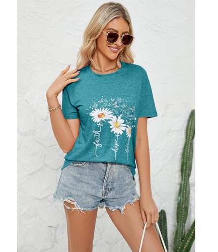 Women's Summer Round Neck Short Sleeve Print Casual Tops Cute Fashion Funny Tshirt4