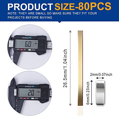 image for DIYMAG 80 Pack Small Round Neodymium Magnet for Fridge, Tiny Refrigera