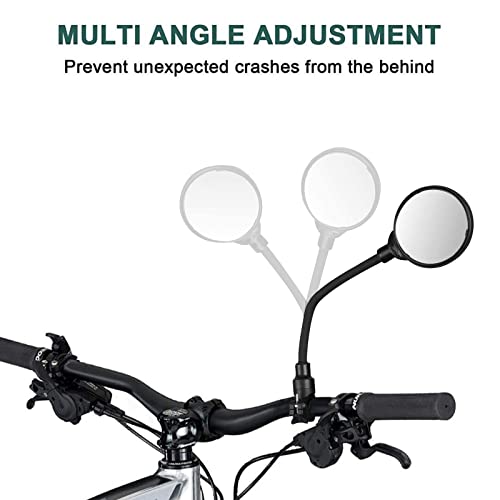 Bike Mirror, Bike Rearview Mirror Handlebar Convex Rear View Mirror Adjustable Rotatable Scratch Resistant Shockproof Safety Mirror Universal For Mountain Road Bike Bicycle E-Bike Motorcycle(2Pcs) #TOP2