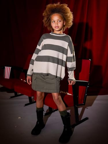 Mayoral Stripes Jumper for Girls Hunt Green4