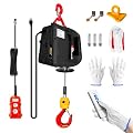 SENKEYFE Power Electric Portable Hoist Winch 1100LBS, 3 in 1 Electric Cable Hoist 110V 25 FT with Lifting Strap, Electric Hoist Lift Ceiling Winch for Lifting Towing