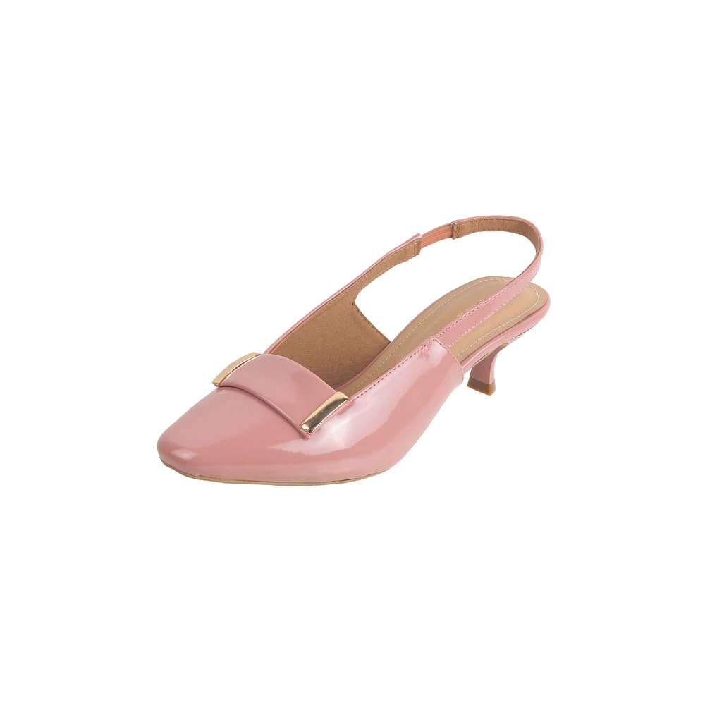 mochi Women Patent Leather Slingback Kitten Heel Pump Shoes-picture-48