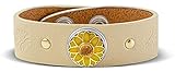 Lieferung ohne Chunks NOOSA-Amsterdam ORIGINAL Armband DAISY GOLD STUDS cream - ohne Chunks Größe S