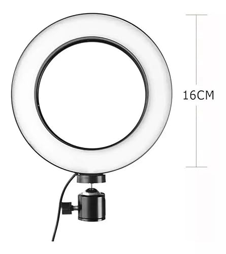 Iluminador LED Ring Light Mesa + Tripé 16cm 6 Polegadas, Iluminação Profissional com LED Duplo (Quen