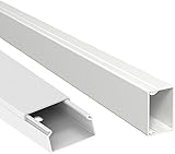 PVC Kabelkanal Leitungsführungskanal, Weiß, Kunststoff Kabelführung für Wand- und Deckenmontage (6m 60x200 mm)