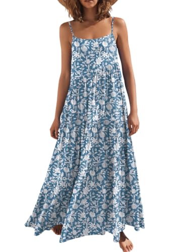 Image of ANRABESS Women Summer Casual Loose Sleeveless Sundress Spaghetti Strap Flowy Boho Linen Beach Vacation Maxi Long Dress