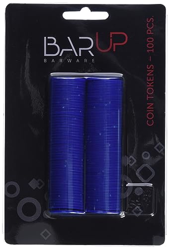 HENDI Pfandmünzen, Stückzahl: 100, Bedruckung mit Eurozeichen, wiederverwendbar, ø25mm, ABS Kunststoff, Blau