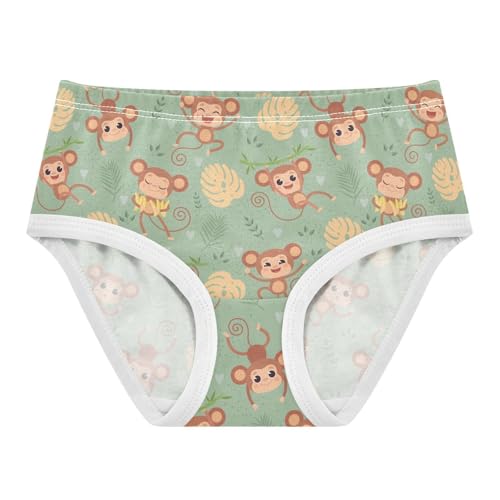 Little Girl Underwear Toddler Panties Kids Undies Monkey Cartoon Soft Cotton Briefs 2T-8Y