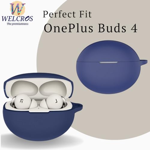 Image of WELCROS Soft Silicone Protective Case Cover for OnePlus Buds 4 (Blue)