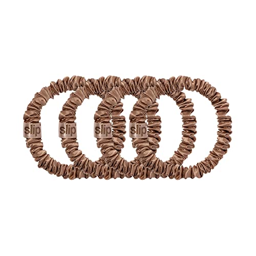 slip Skinny Caramel Scrunchies, Back to Basics, Anti-Crease, Anti-Breakage Slipsilk Design Protects Delicate Hair