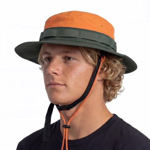 Image of Color-Blocked Fisherman Style Sun Hat for Outdoor Camping, Surfing & Vacations - Wide Brim, UV Protective, Anti-Slip