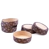 Baking Paper Pie/Tart Mold, 25ct, for Personal Serving Size, Round pan, All Natural, Recyclable, Microwave Oven & Freezer Safe- Perfect for Muffins or Mini Snacks (4” x 1-1/8”) 25pcs