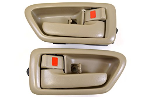 PT Auto Warehouse TO-2562E-DS - Interior Inside Door Handle/Trim, Beige/Tan - Left/Right Pair, Replaces 6920630120A0, 6920530120A0, 6927733030A0, 6927833030A0