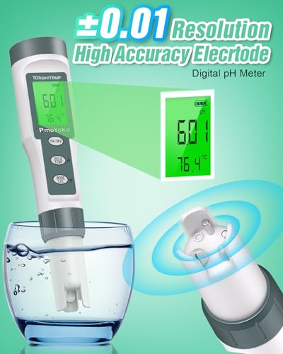 ph meter digital ph tester pen 3 ph calibration powders 001 ph accuracy pocket size lcd display for household drinking pool and aquarium