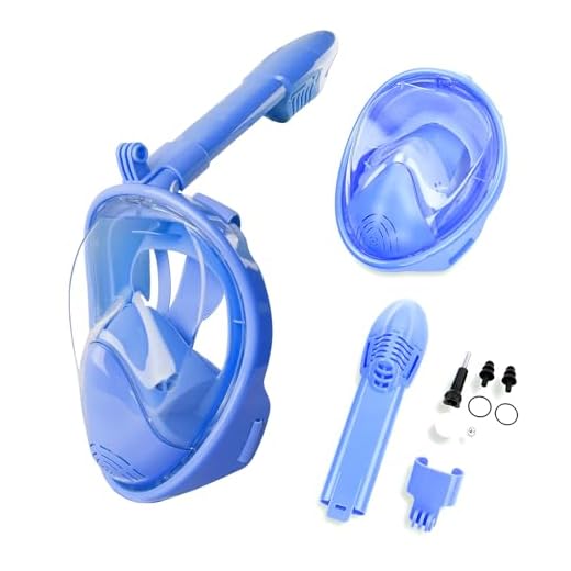Brastoy Máscara Mergulho Snorkel Full Face Anti-fog Para Adulto e Crianças (Crianças Azul XS)