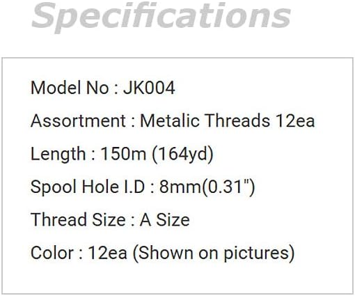 Lot of 12ea Rod Wrapping Metaliic Threads (JK004) for Fishing Rod Building and Repair