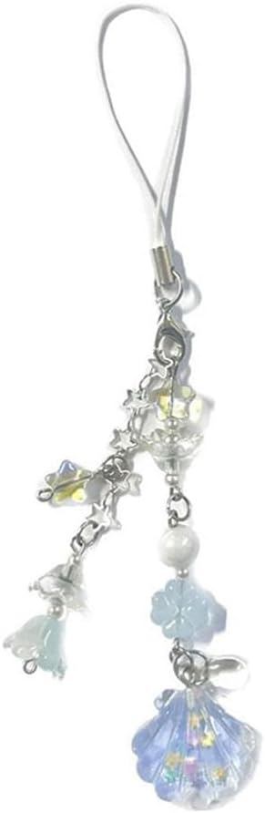 2Pack Anime Cell Phone Straps Keychain Goj Geto Figure Y2k Phone Chain Beaded Lucky Fish Star Keyring Charm image 4