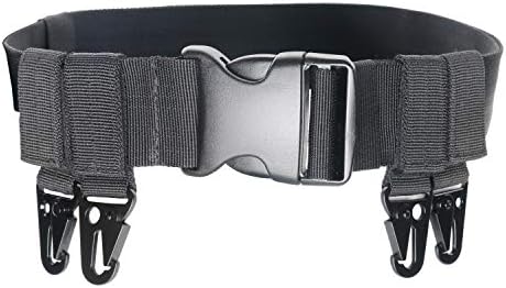 Airica Fishing Belt Adjustable Wading Belt Fishing Belt With 4 Eagle Buckle,Surf Casting Kayak Fishing Accessories Waders Straps, Black, 120cm